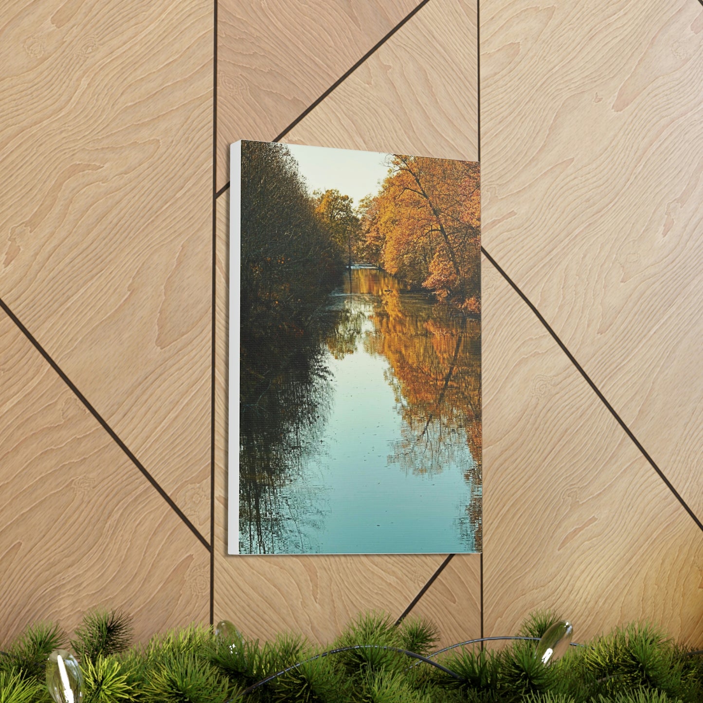 Canvas Fall waterway reflections