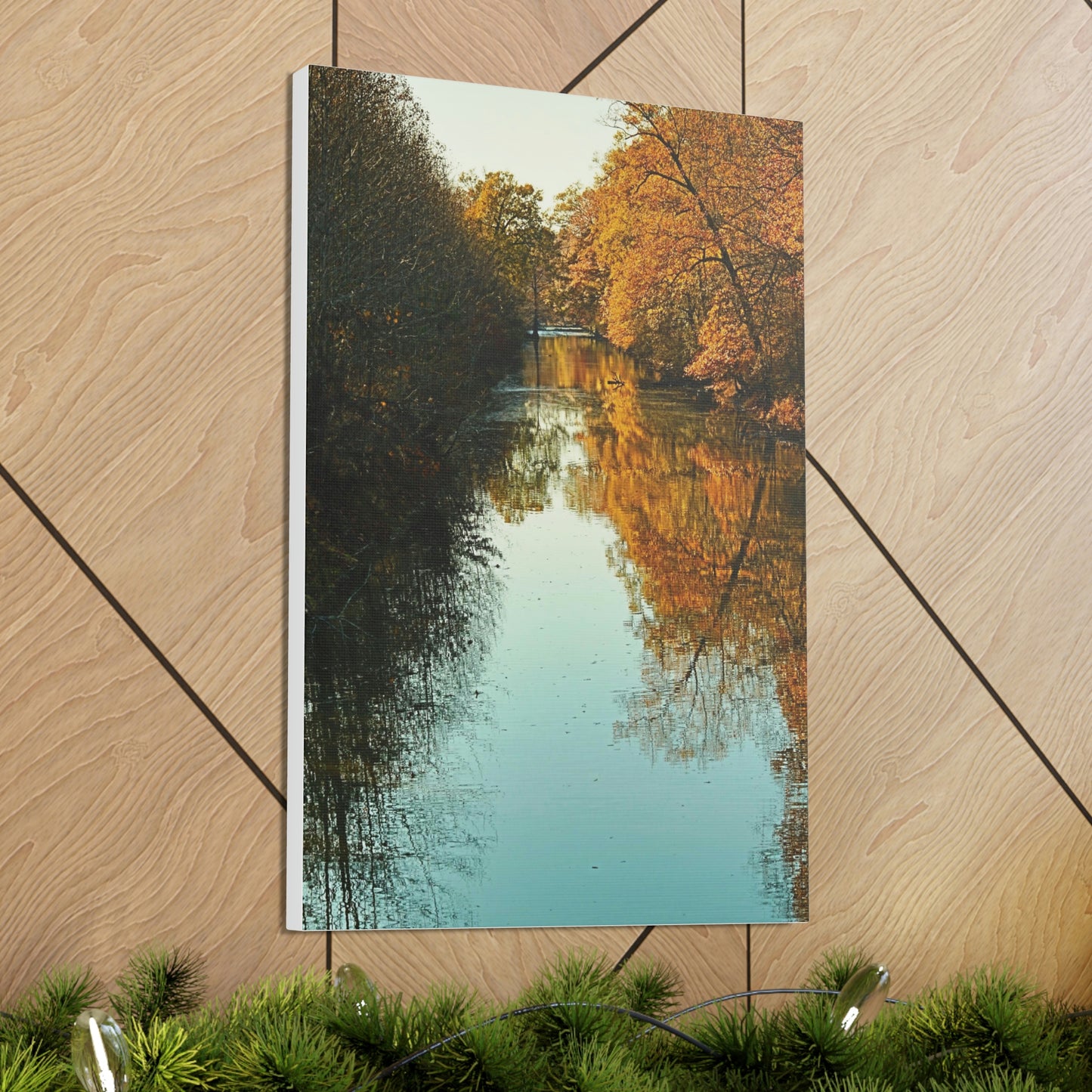 Canvas Fall waterway reflections