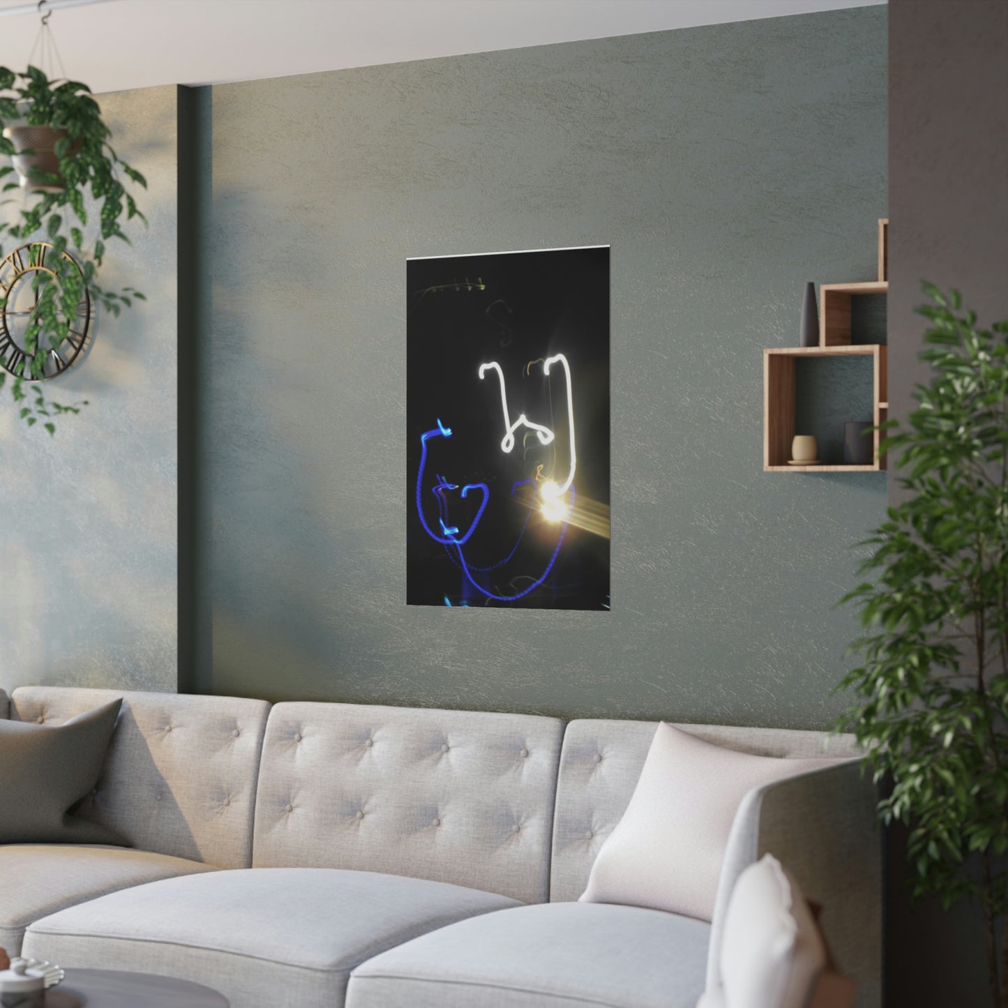 Blue lights Satin Posters (210gsm)