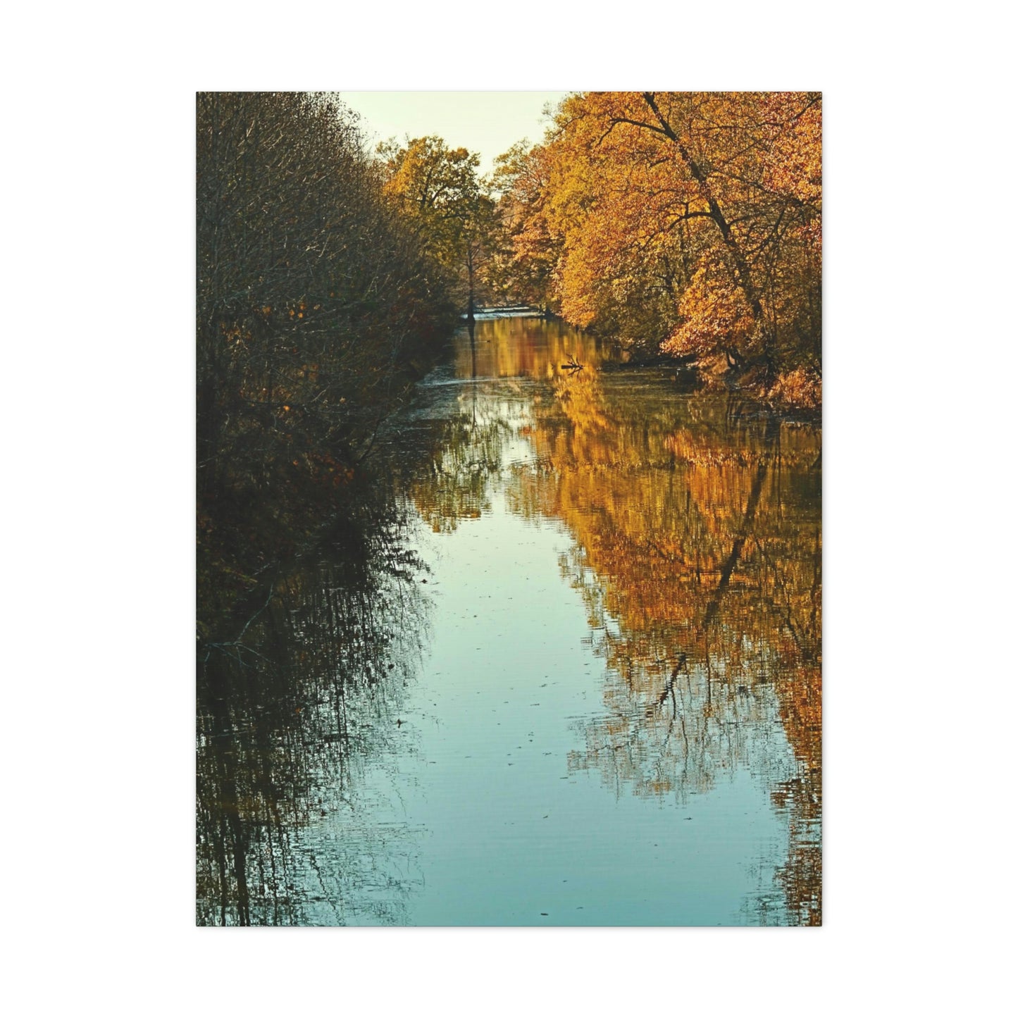 Canvas Fall waterway reflections