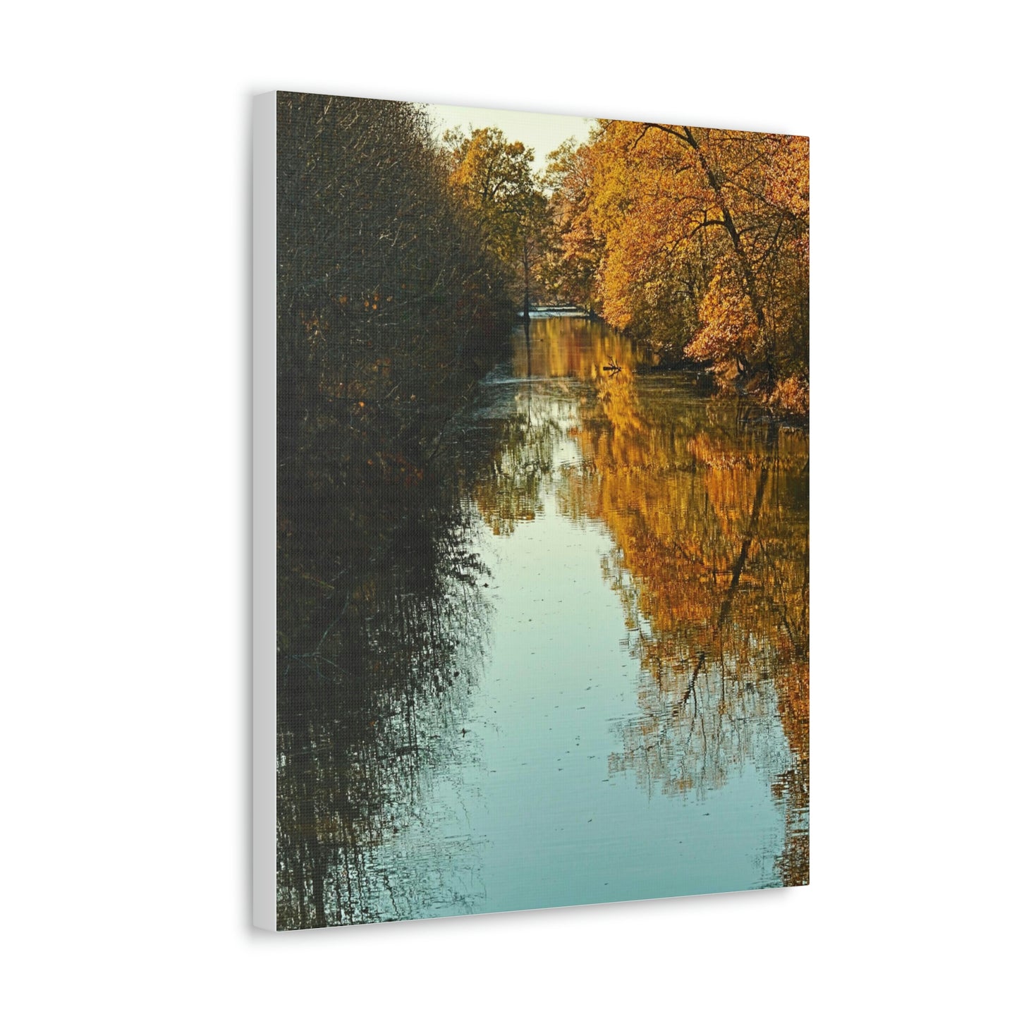 Canvas Fall waterway reflections