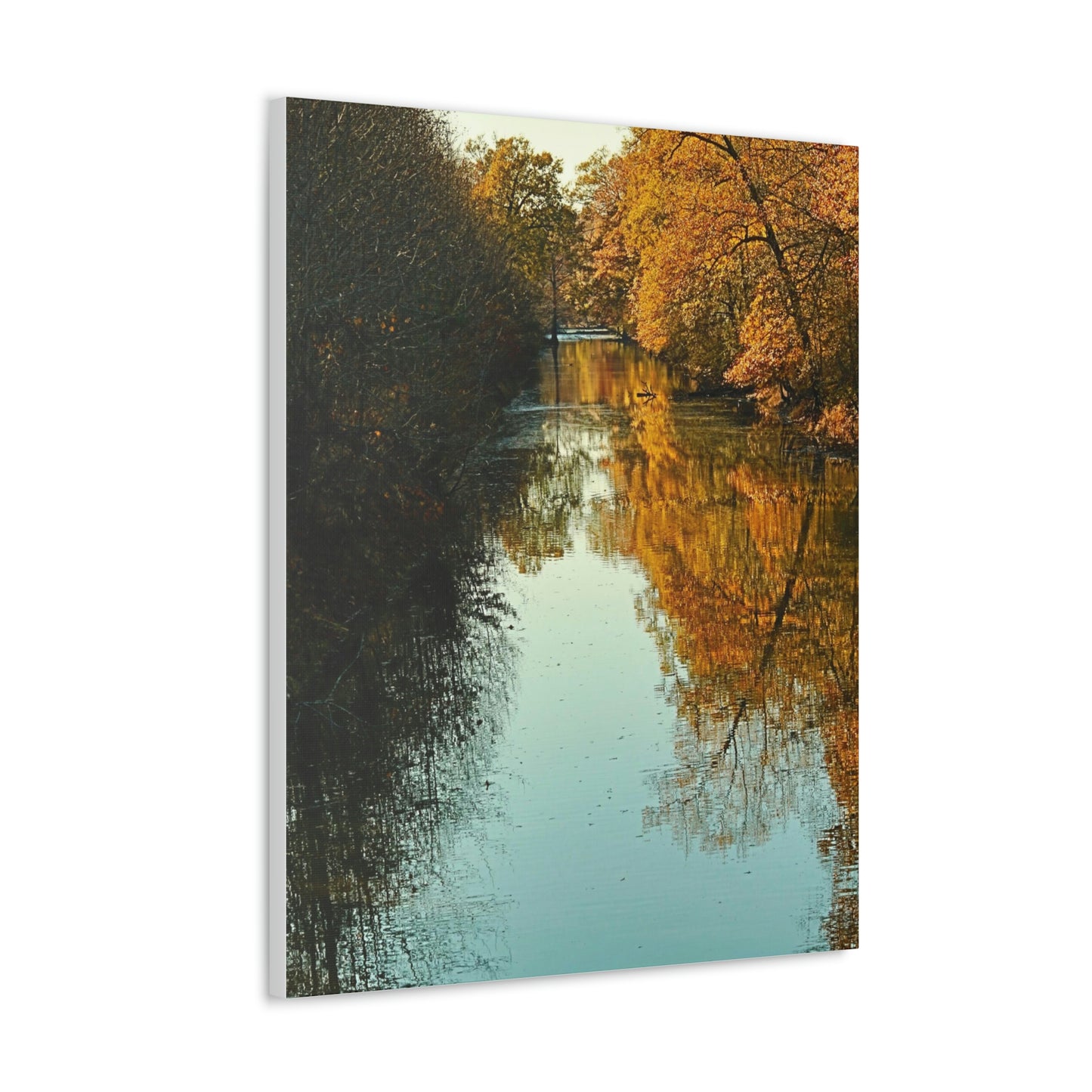 Canvas Fall waterway reflections