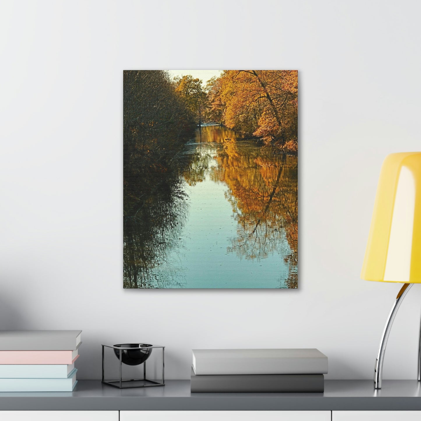 Canvas Fall waterway reflections