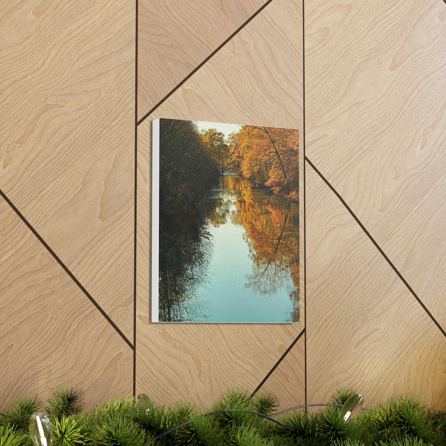 Canvas Fall waterway reflections