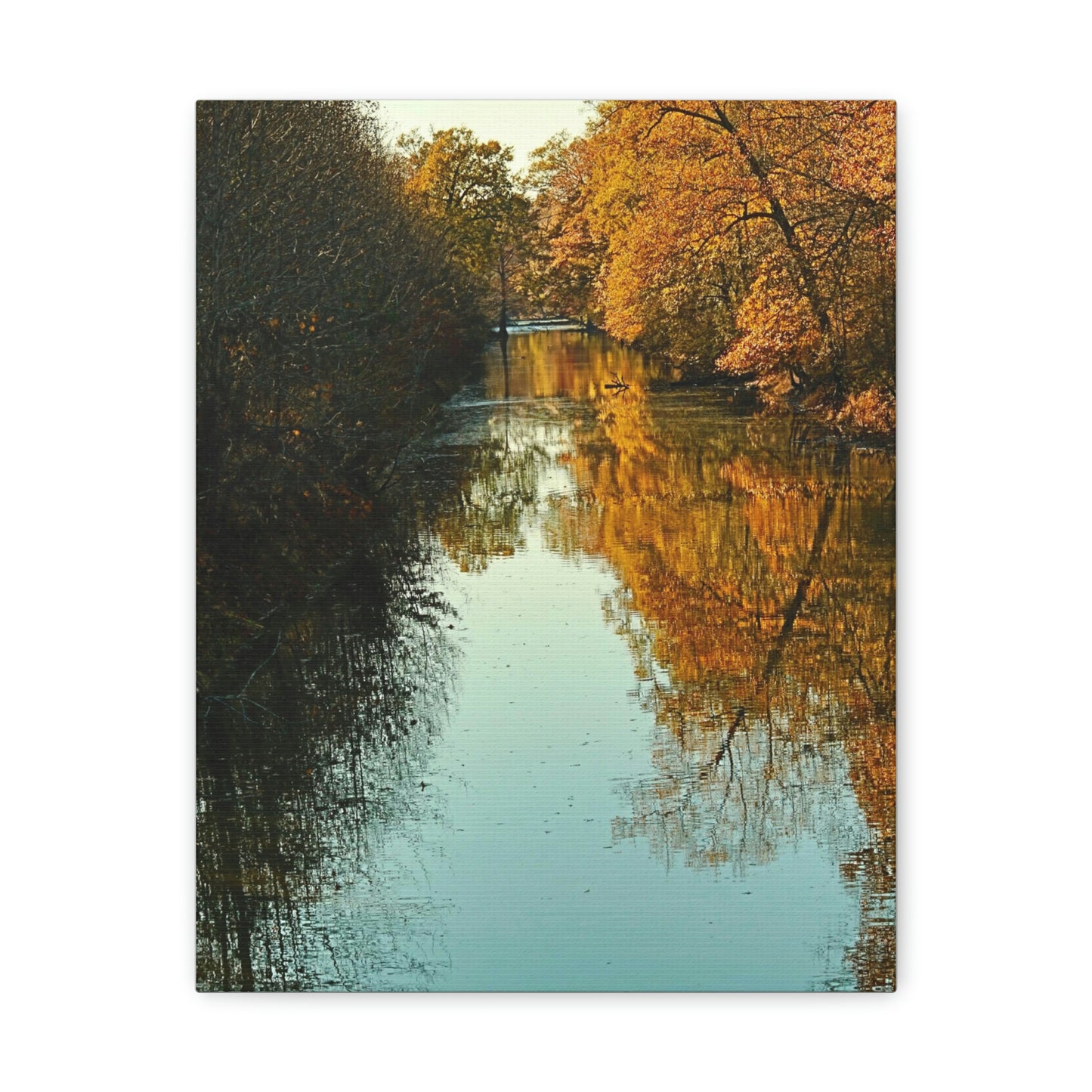 Canvas Fall waterway reflections