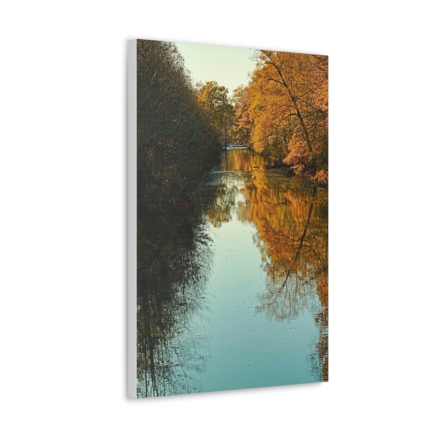 Canvas Fall waterway reflections