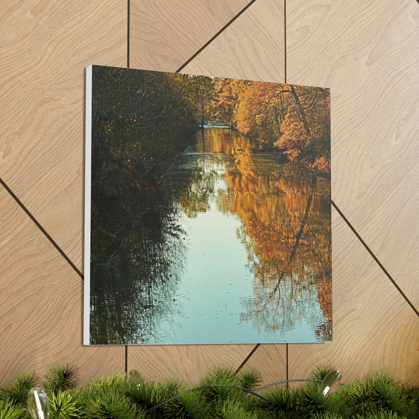 Canvas Fall waterway reflections