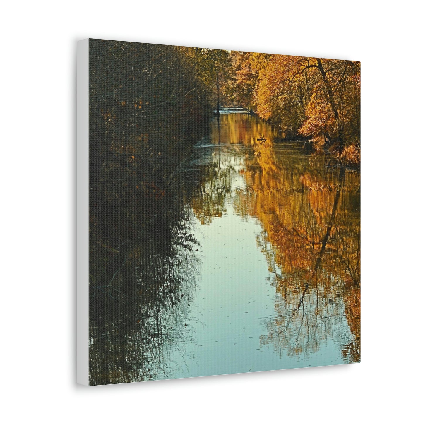 Canvas Fall waterway reflections