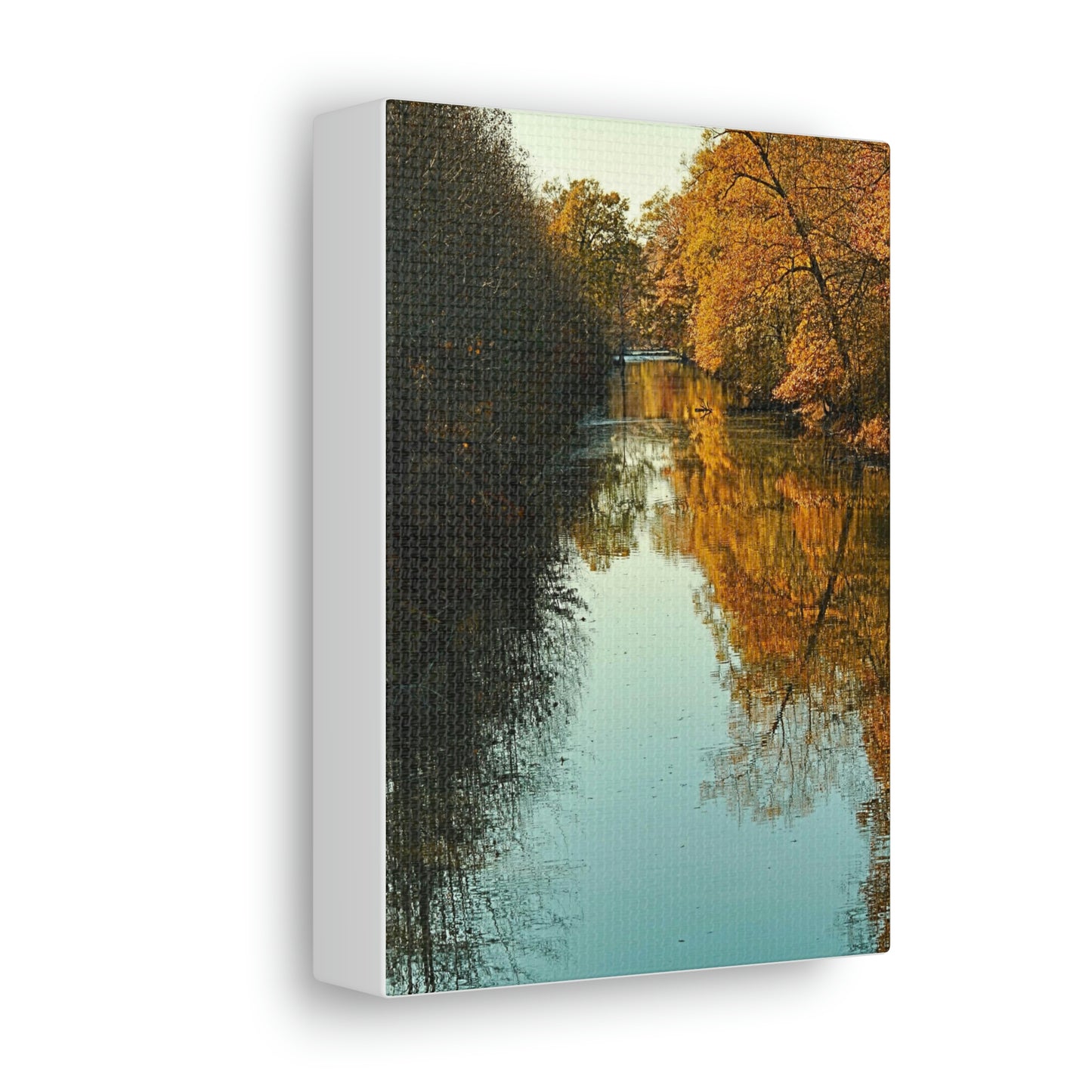 Canvas Fall waterway reflections