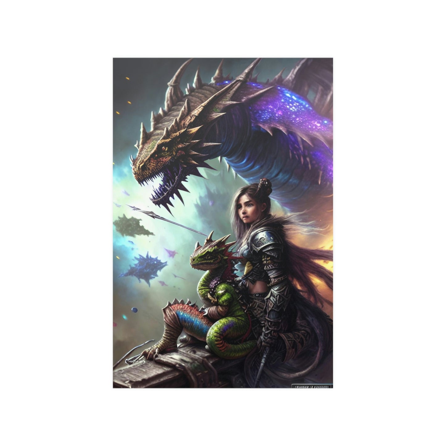 Baby dragon 9 Satin Posters (210gsm)