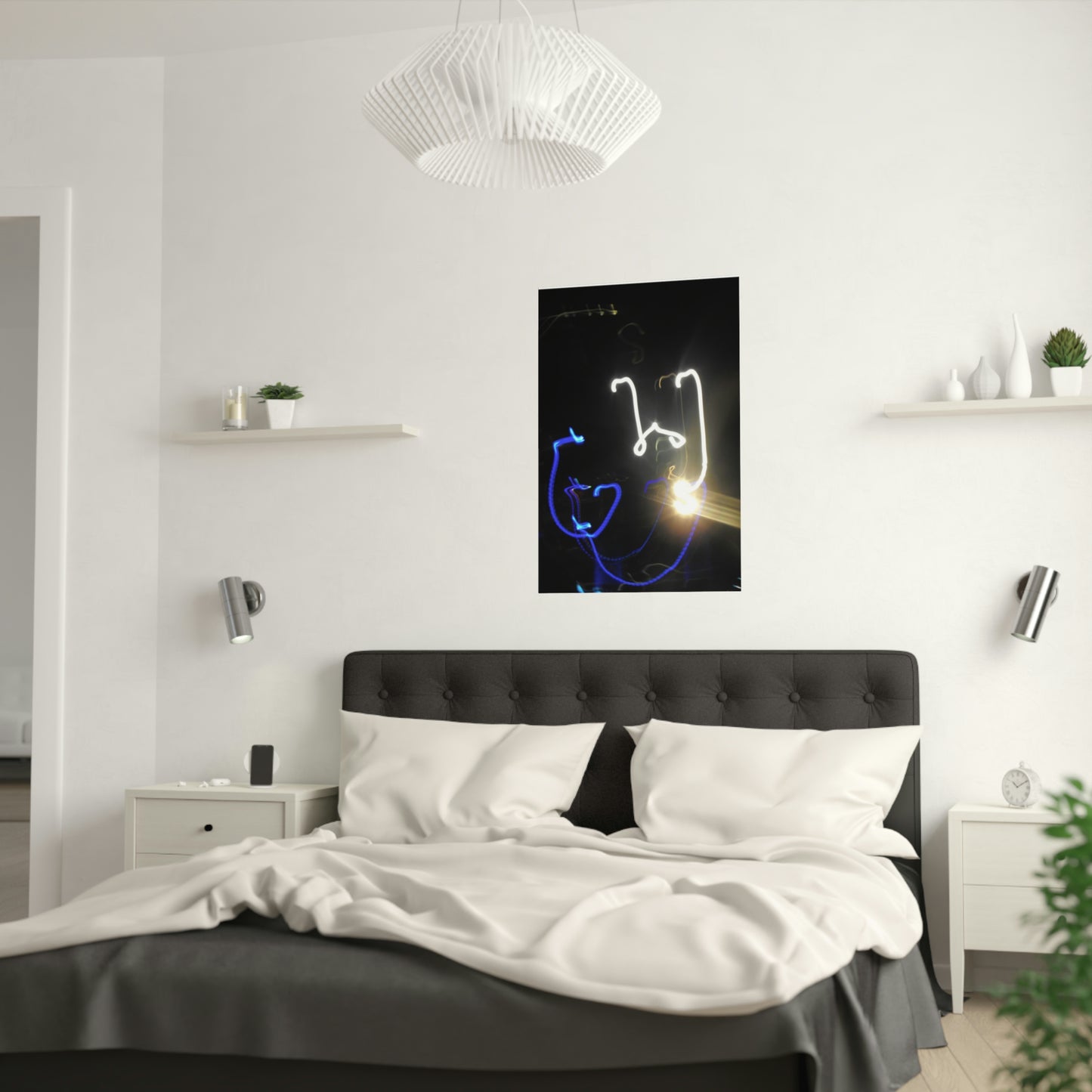 Blue lights Satin Posters (210gsm)