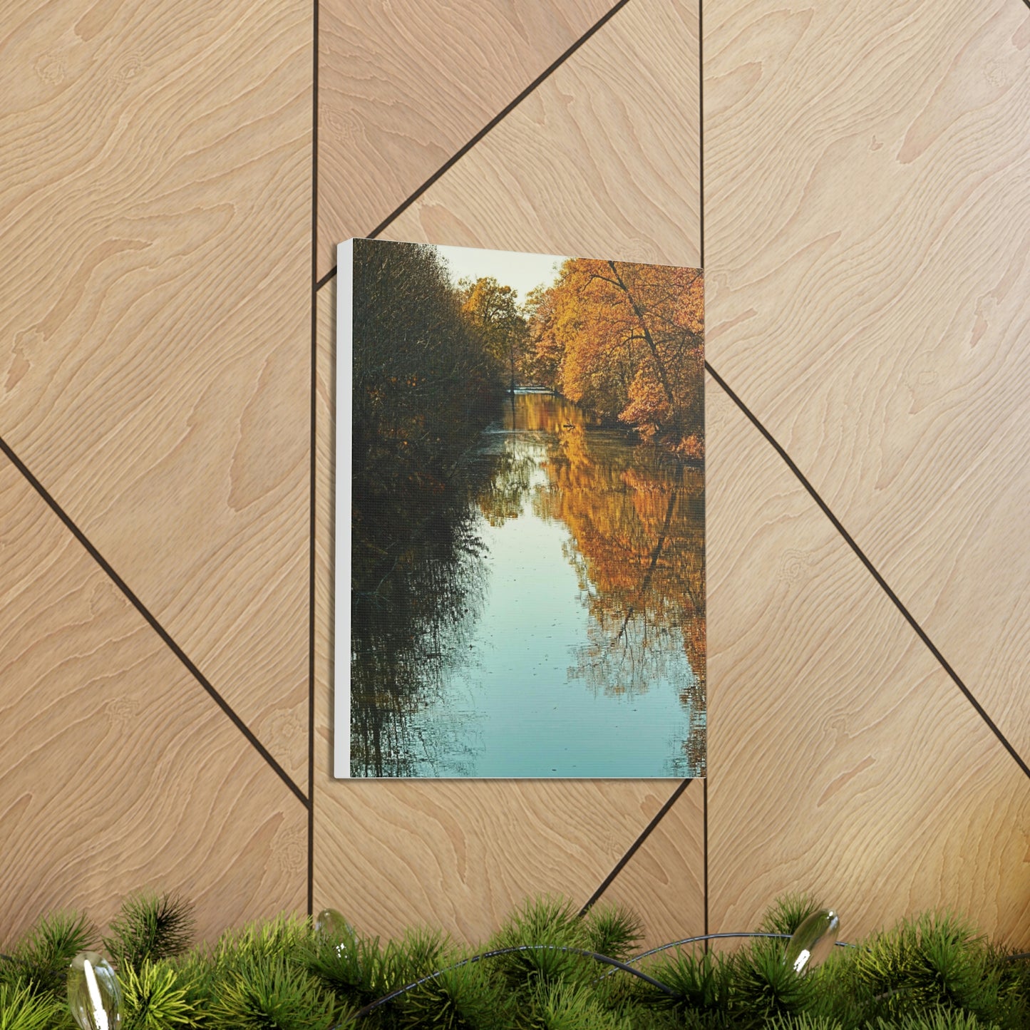 Canvas Fall waterway reflections