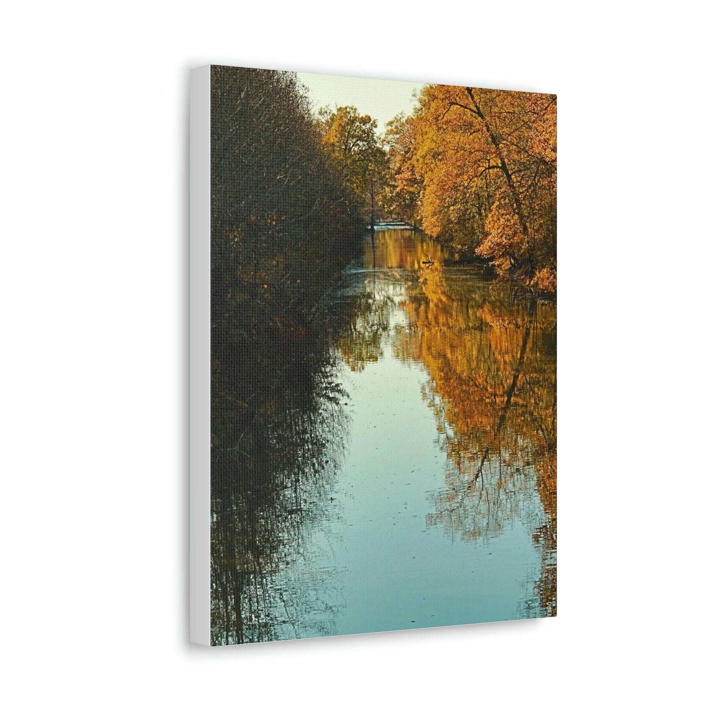 Canvas Fall waterway reflections