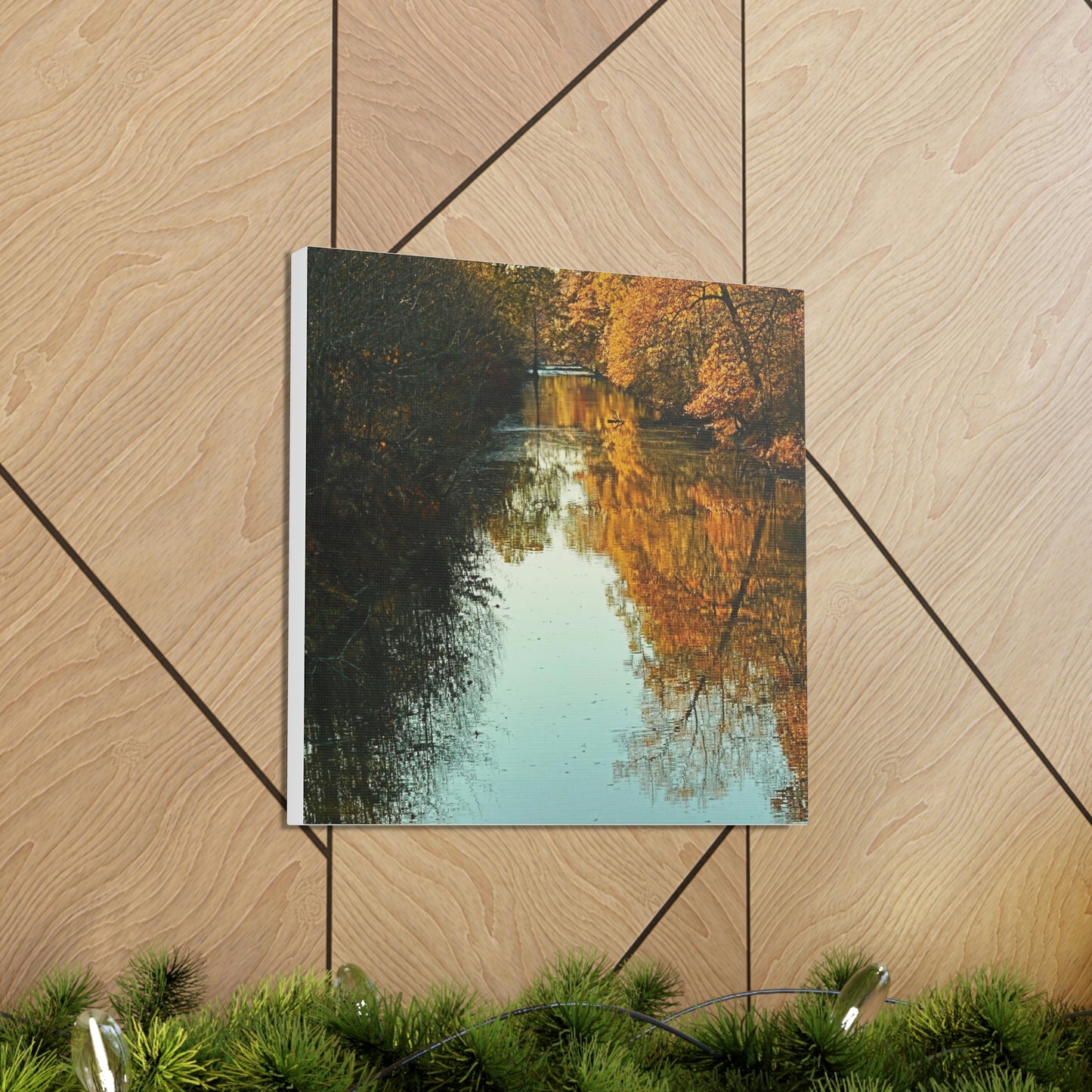 Canvas Fall waterway reflections