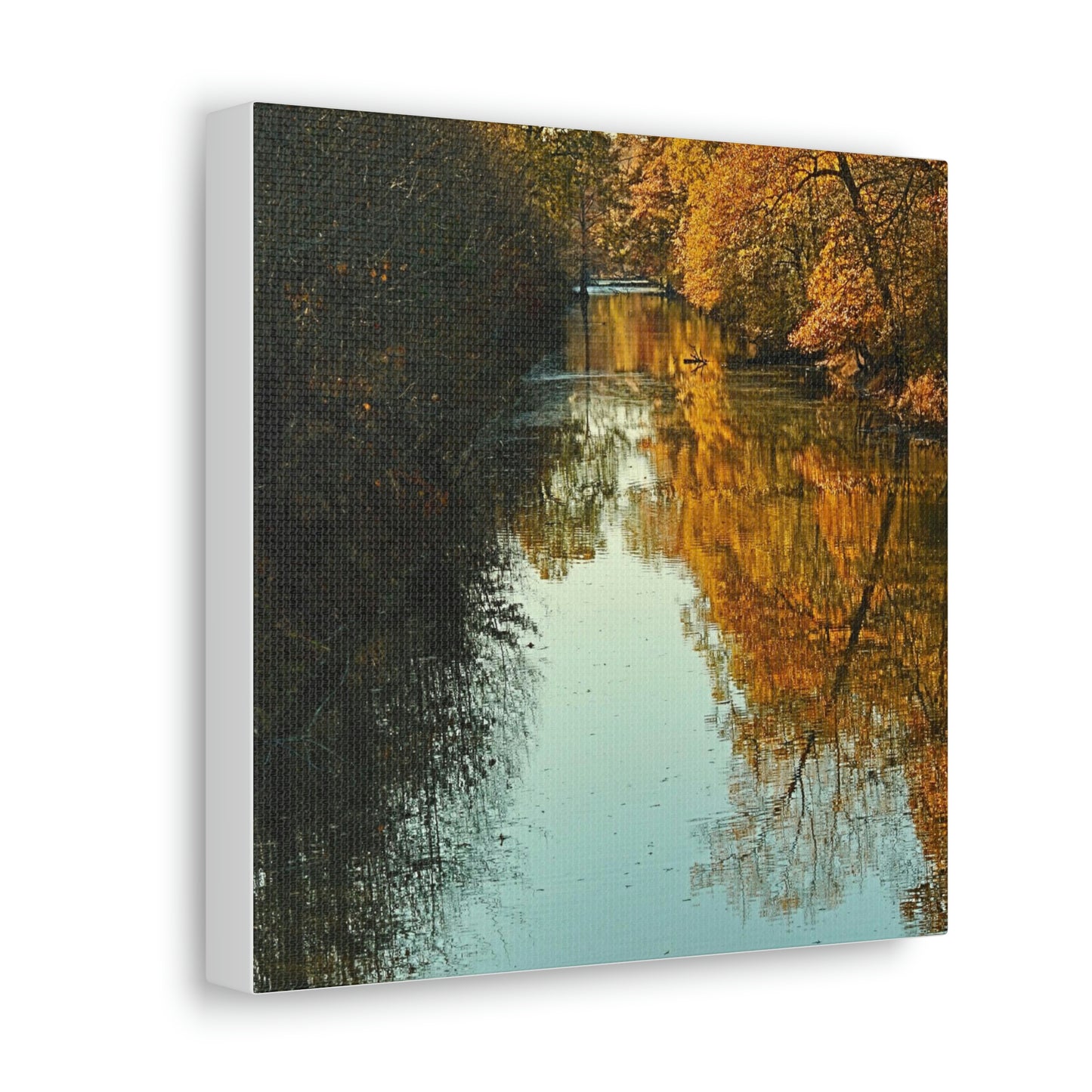 Canvas Fall waterway reflections