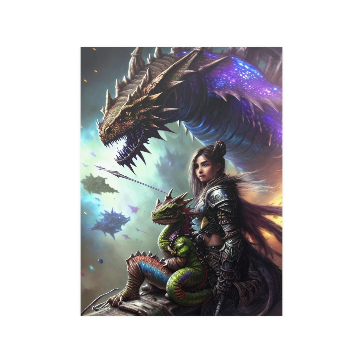 Baby dragon 9 Satin Posters (210gsm)
