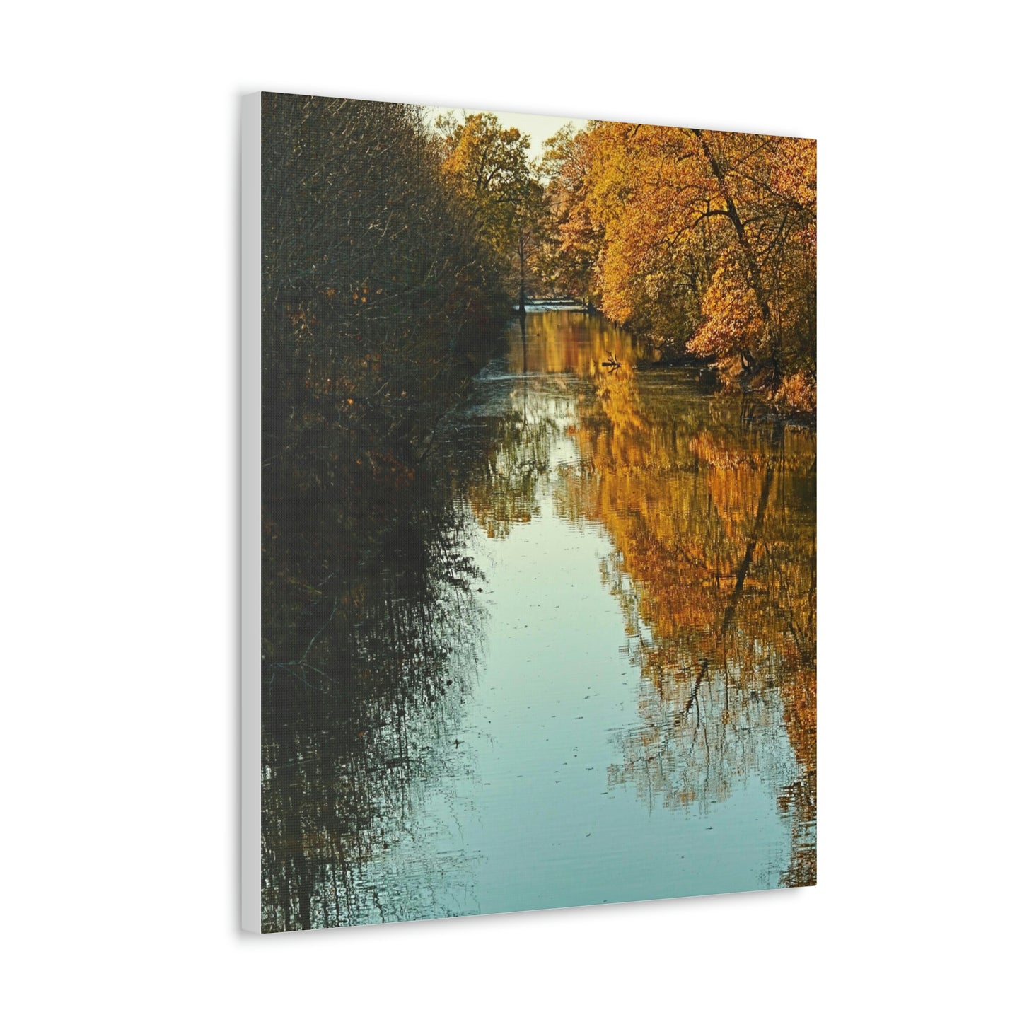 Canvas Fall waterway reflections