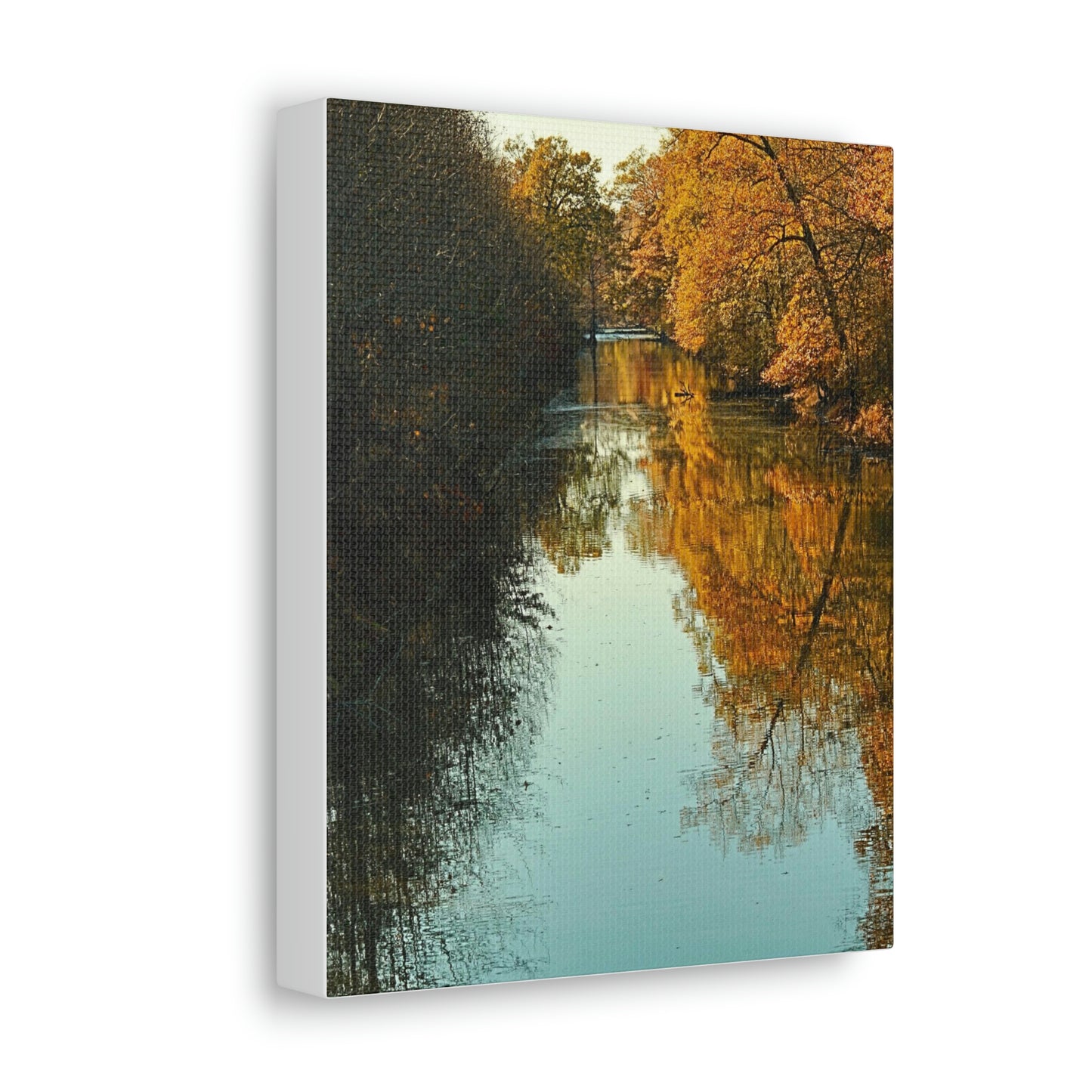 Canvas Fall waterway reflections