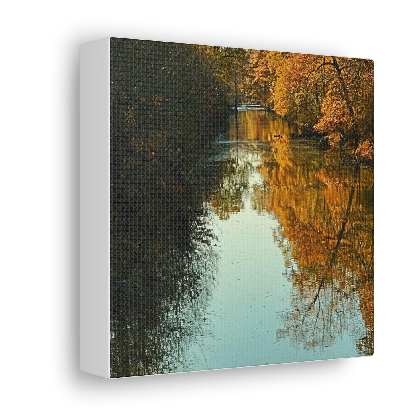 Canvas Fall waterway reflections