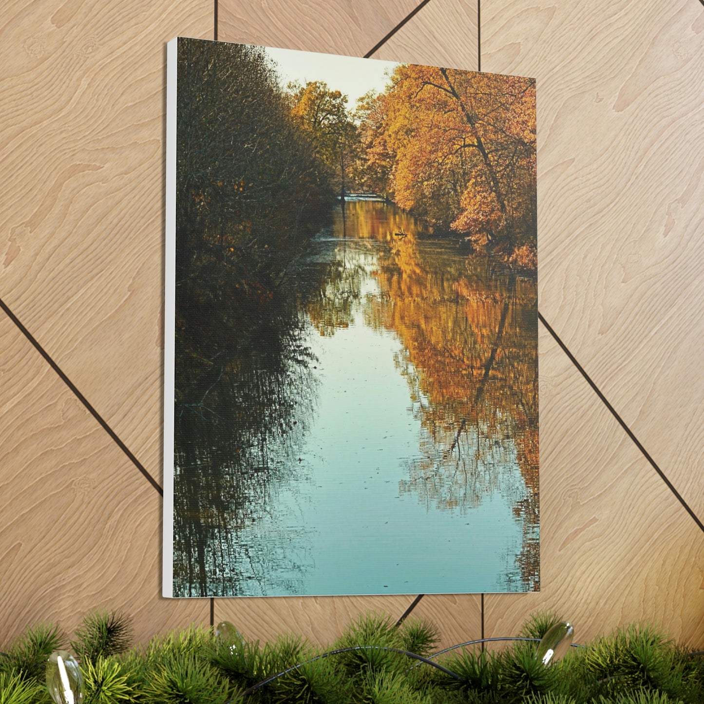 Canvas Fall waterway reflections