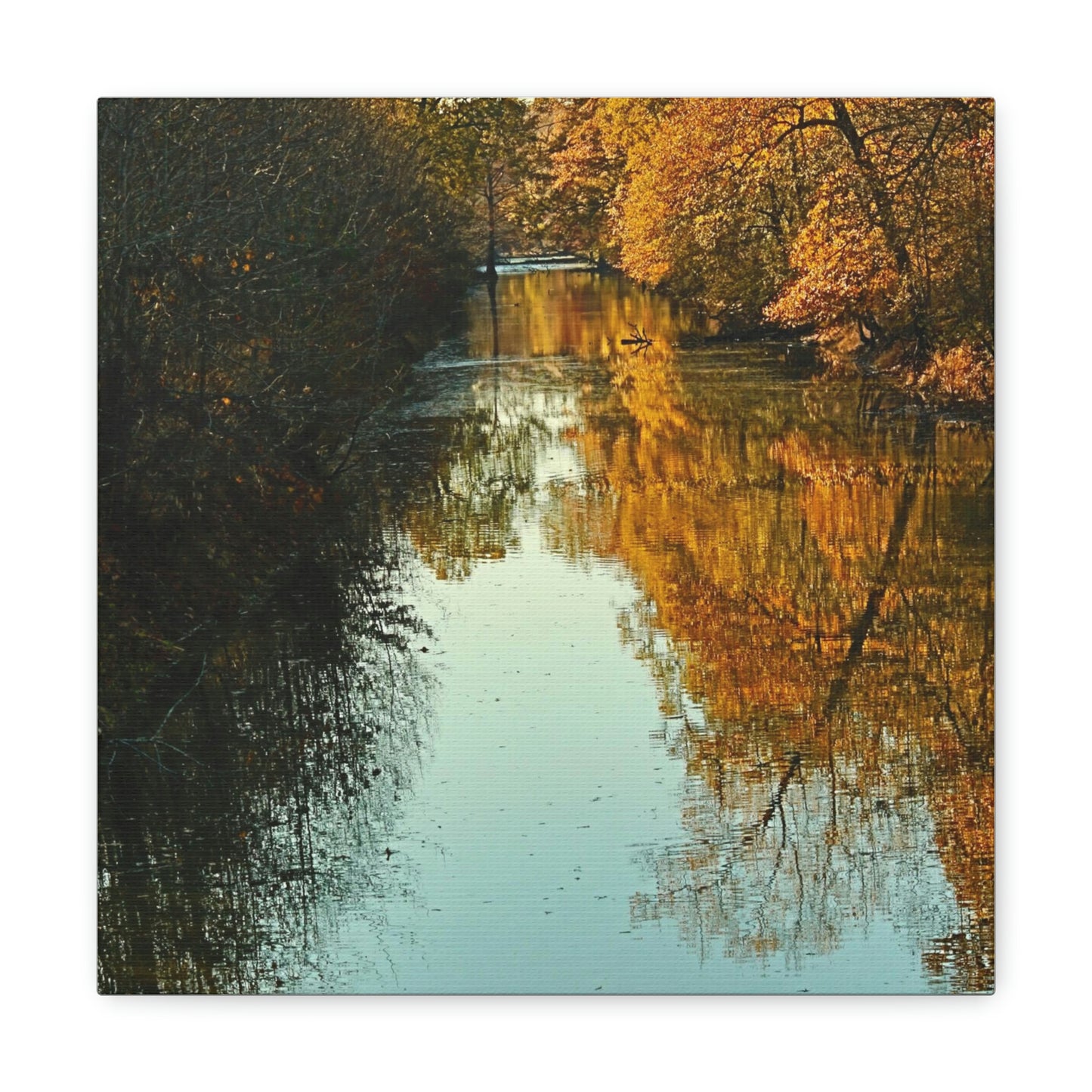 Canvas Fall waterway reflections