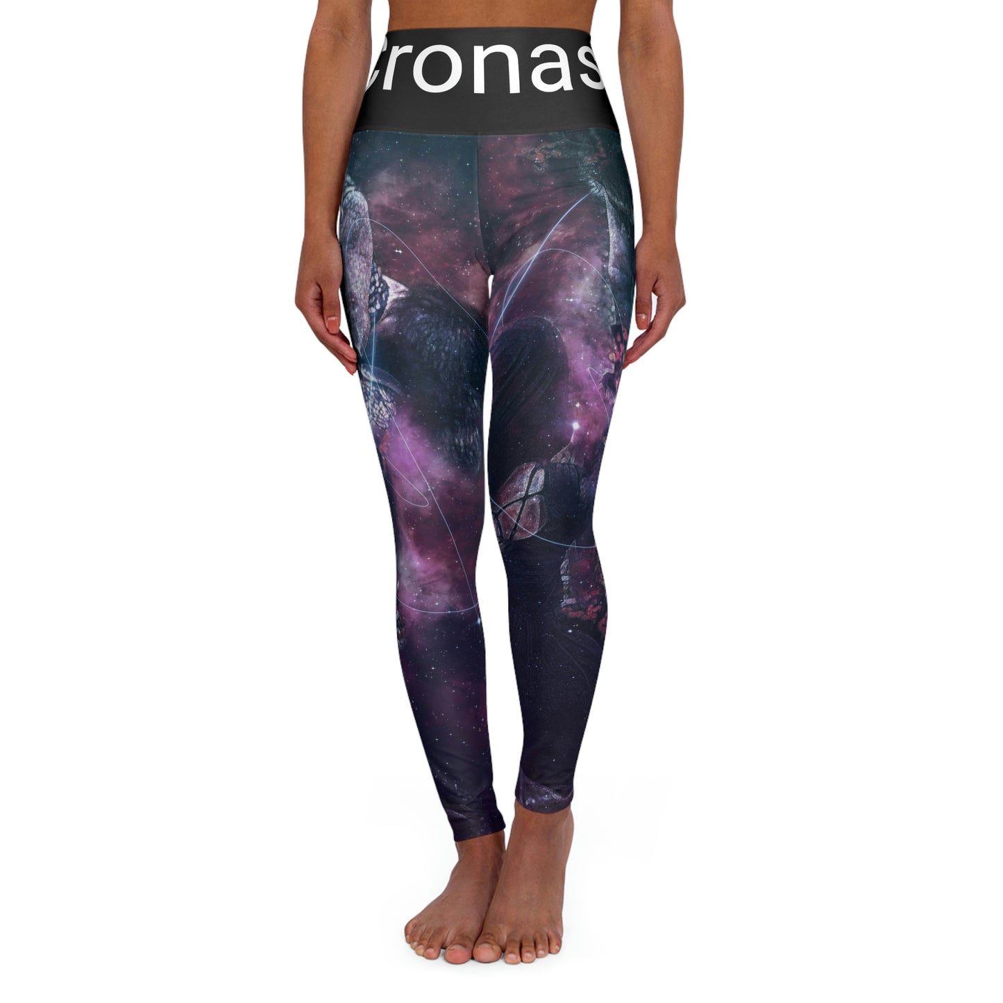 "Power" High Waisted Yoga Leggings (AOP)