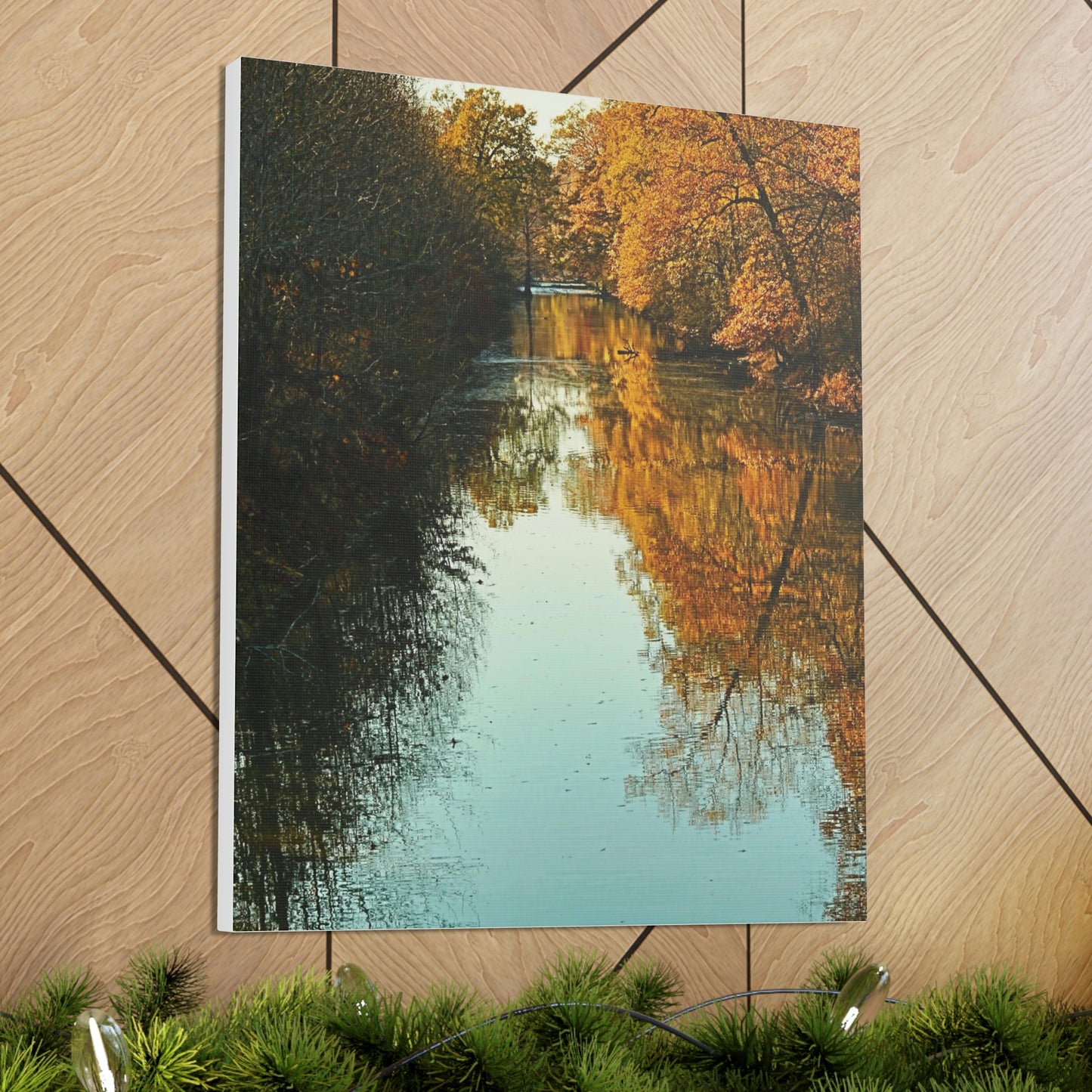 Canvas Fall waterway reflections