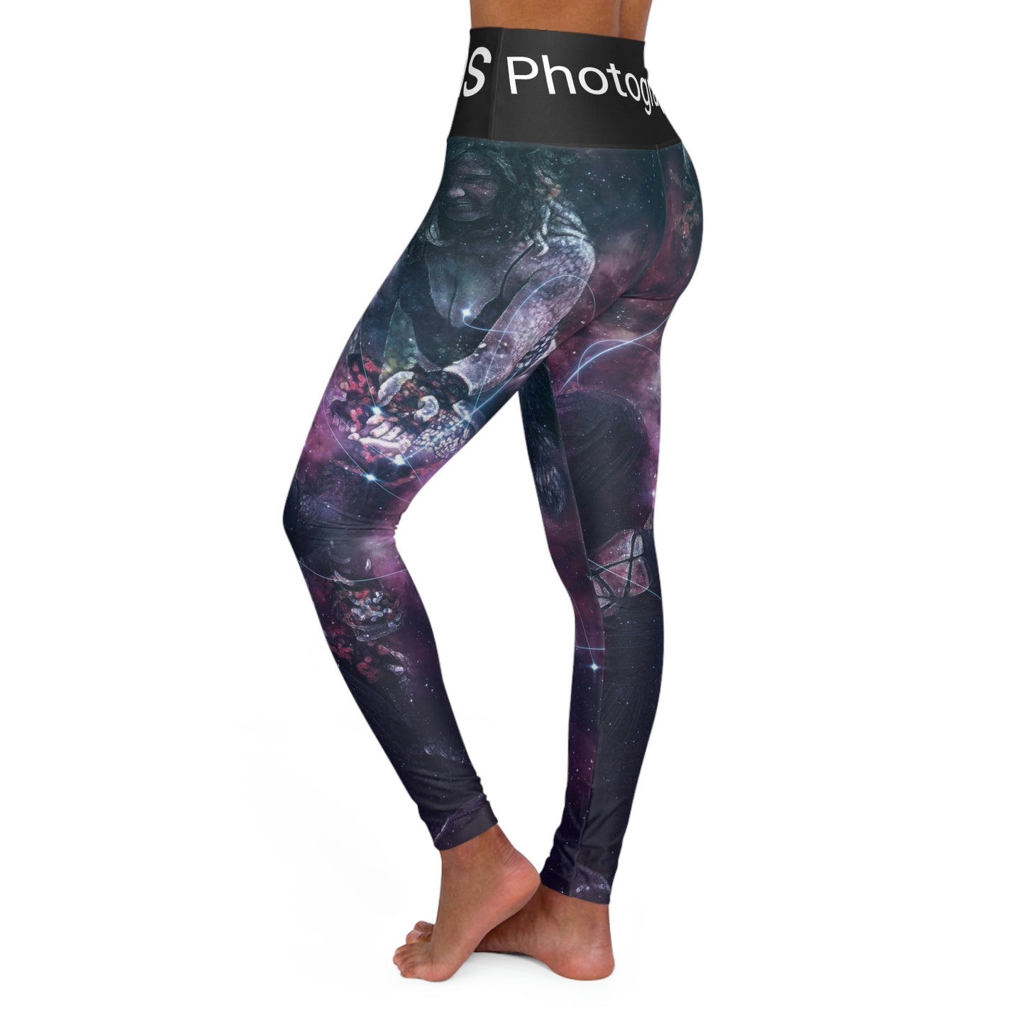 "Power" High Waisted Yoga Leggings (AOP)