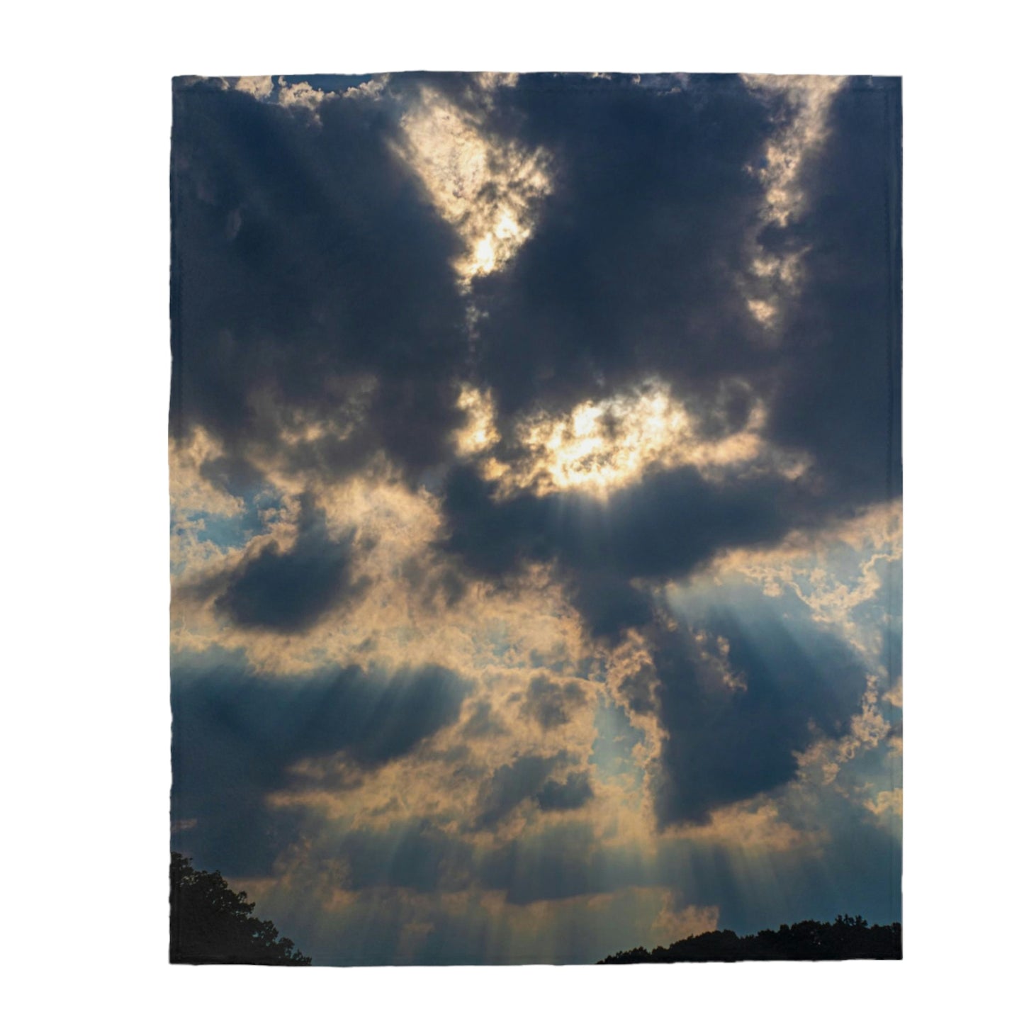 light in clouds Velveteen Plush Blanket