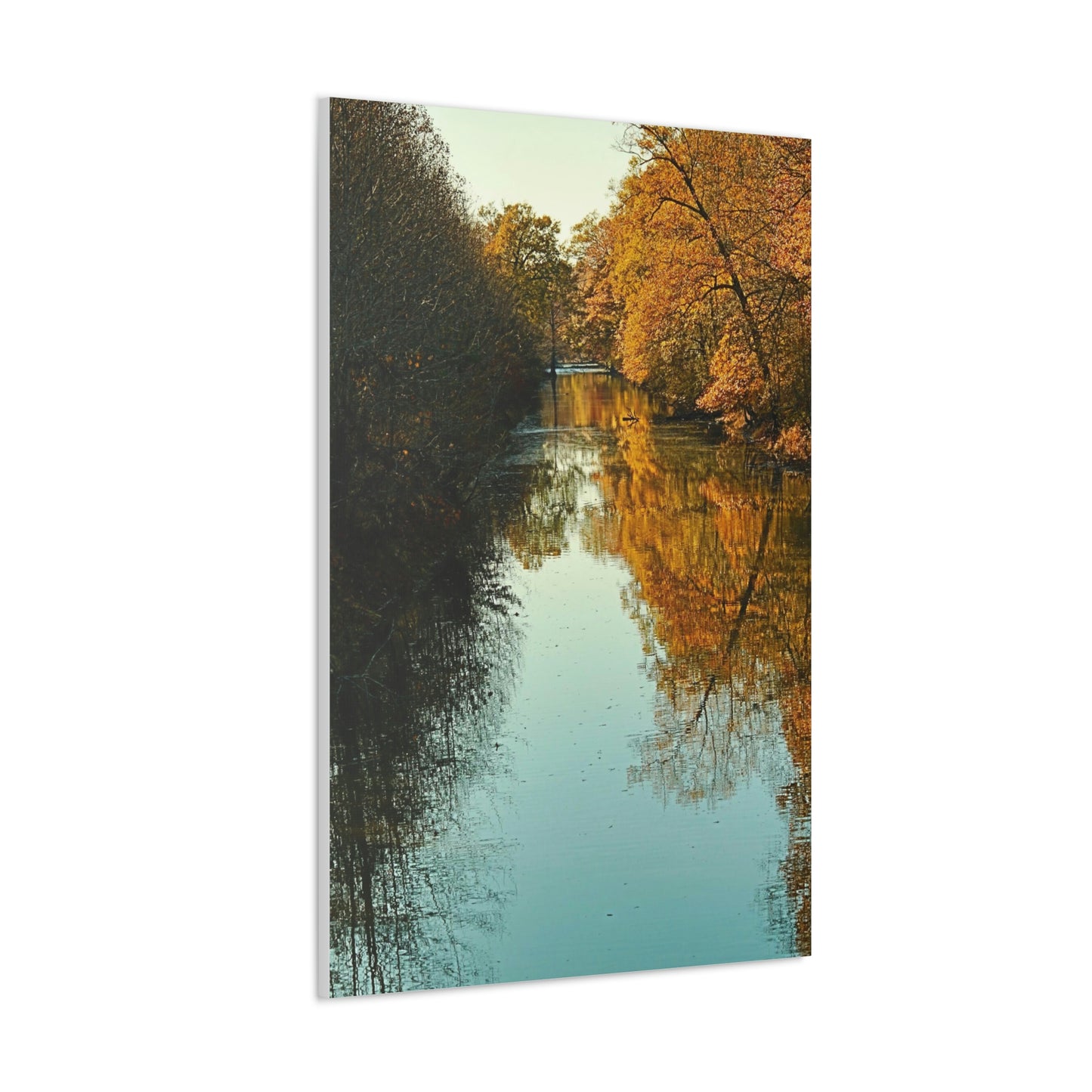 Canvas Fall waterway reflections