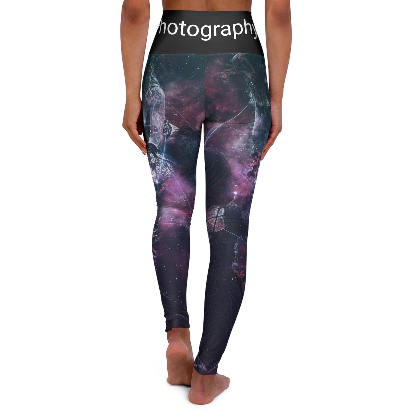 "Power" High Waisted Yoga Leggings (AOP)