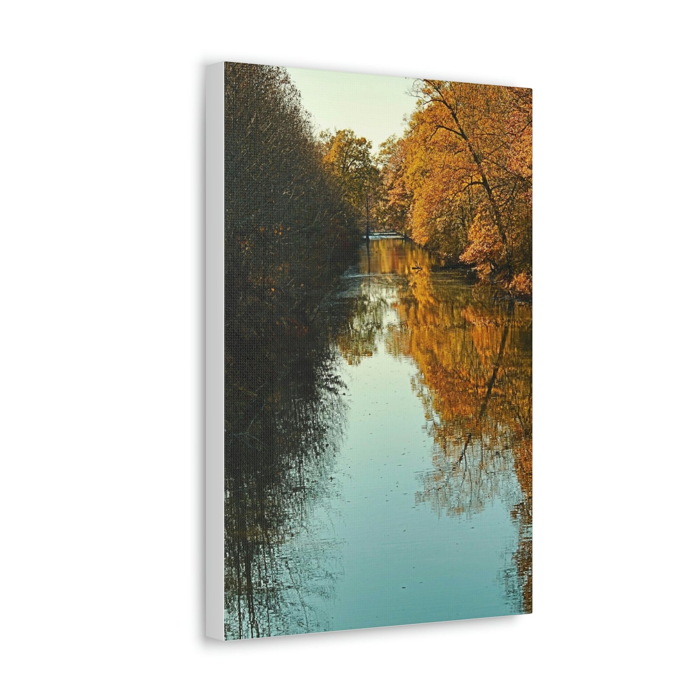 Canvas Fall waterway reflections