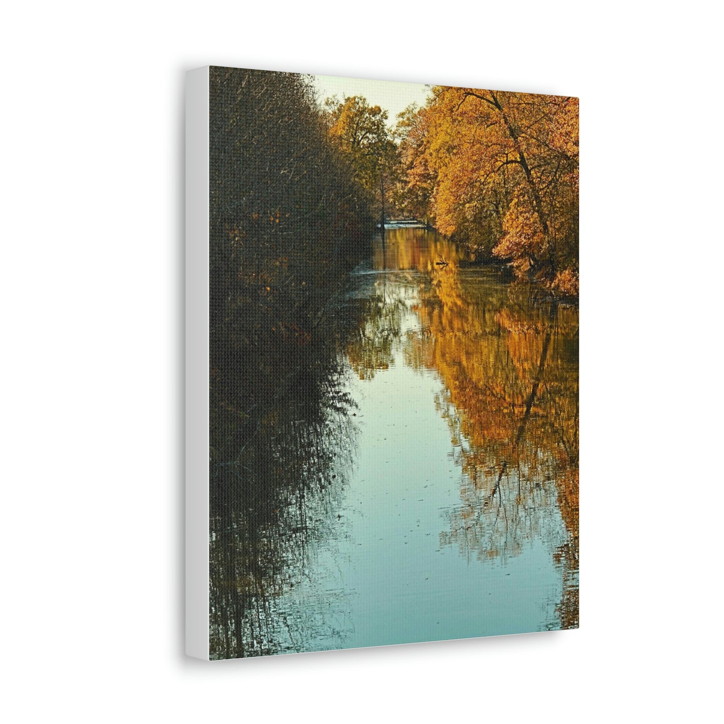 Canvas Fall waterway reflections