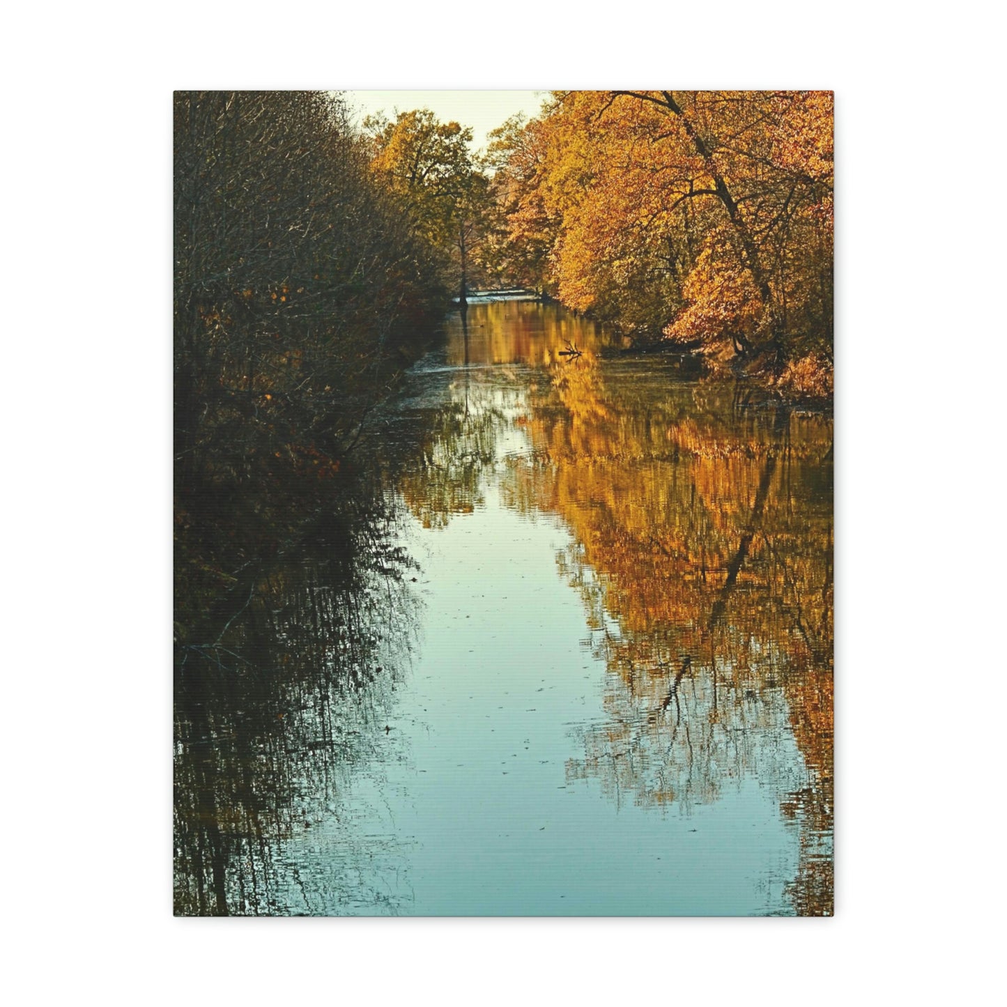 Canvas Fall waterway reflections