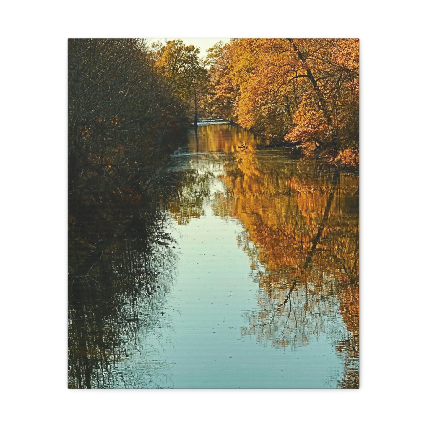 Canvas Fall waterway reflections