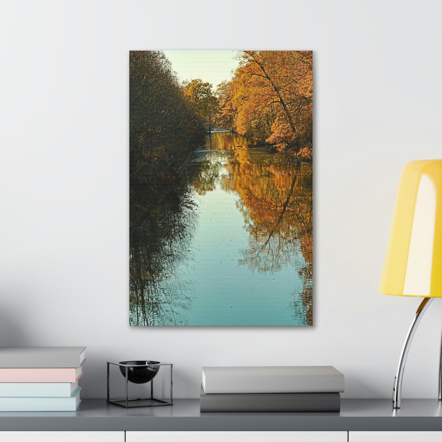 Canvas Fall waterway reflections