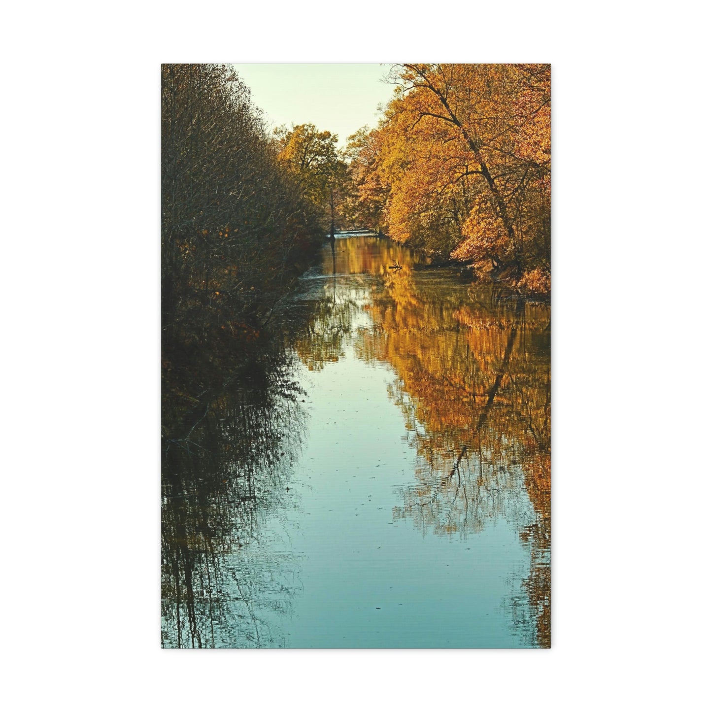 Canvas Fall waterway reflections